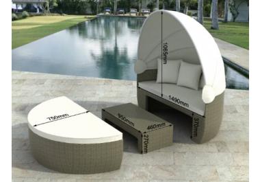 Chaise longue rattan